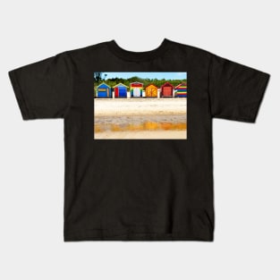 Bathing Boxes and reflection, Brighton Beach Kids T-Shirt